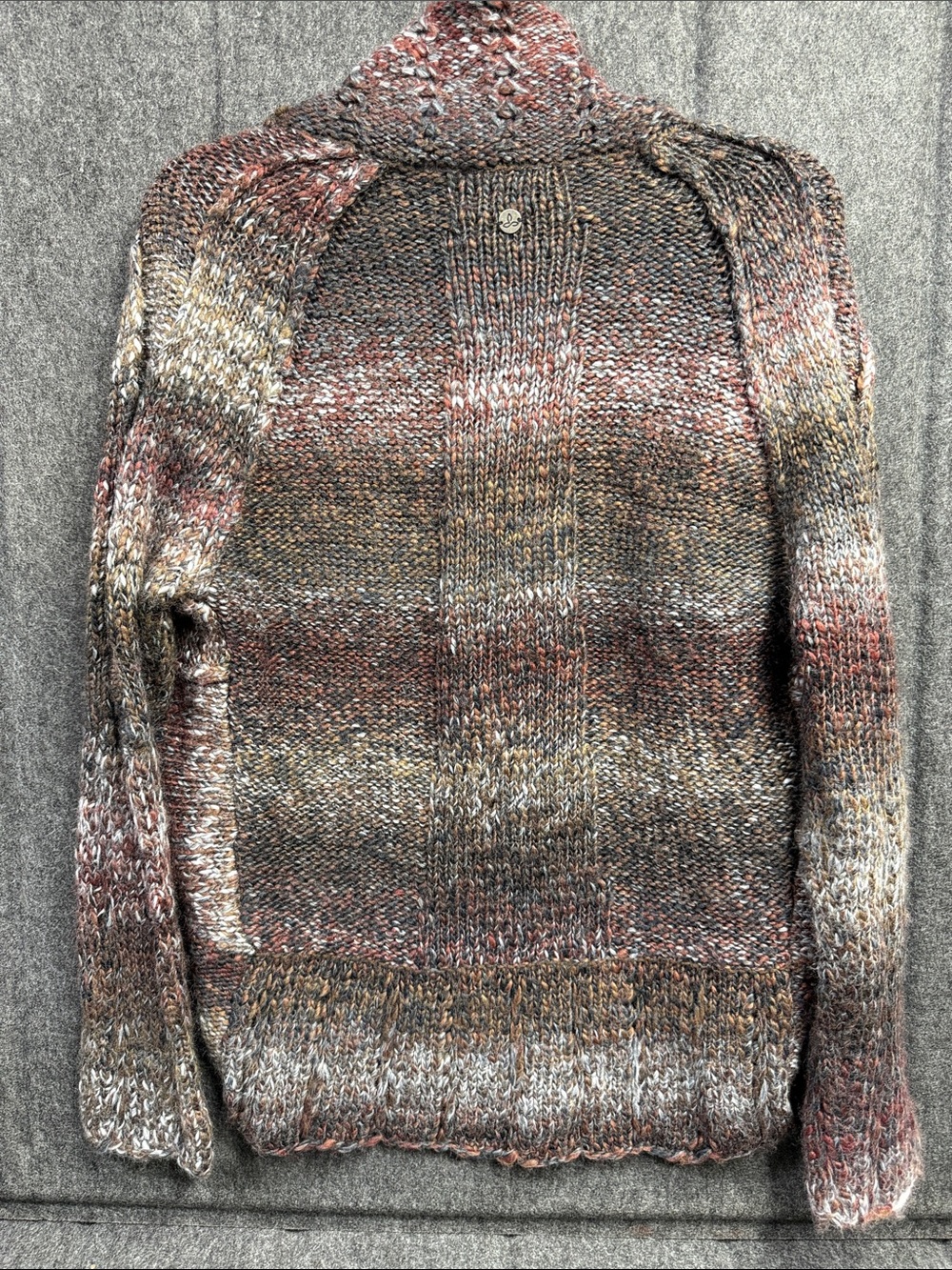 Prana Multicolor Chunky Open-Front Women’s Cardigan - Rust, Brown & Cream - Picture 3 of 5